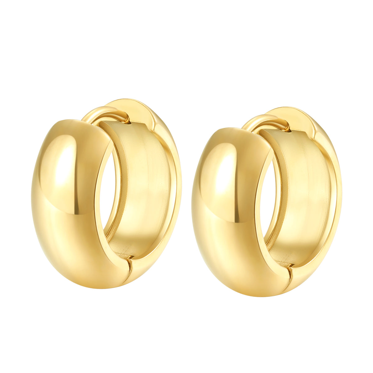 Medium Gold Chunky Hinged Hoop Earrings