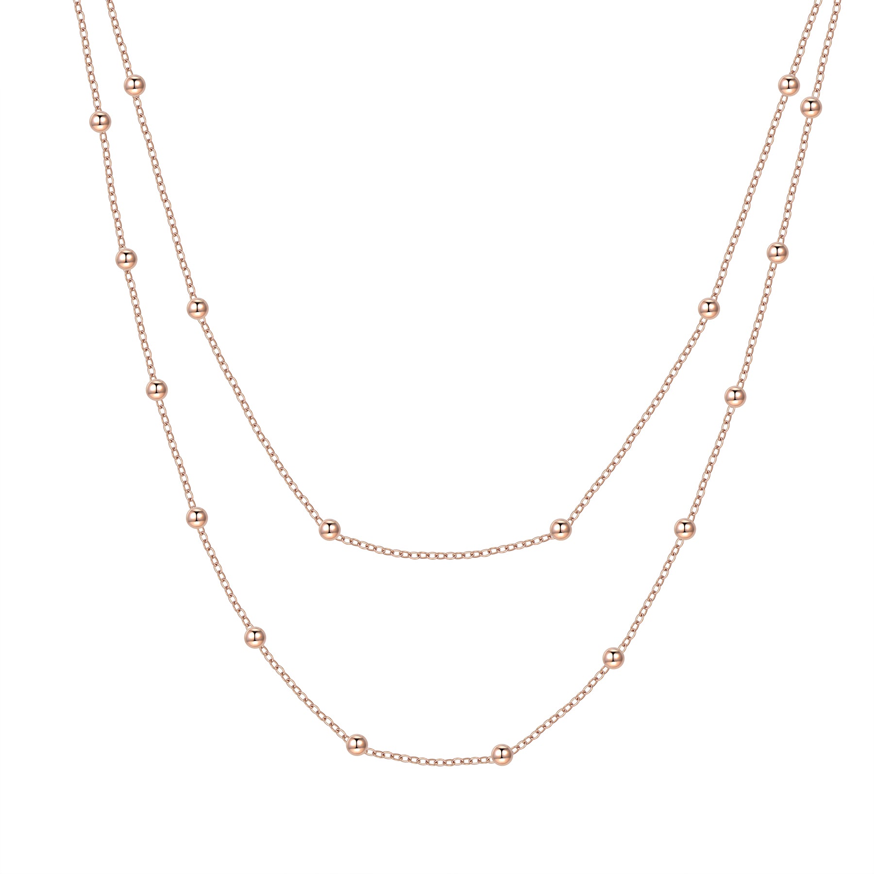 Layered Necklace Rose Gold – Hey Happiness