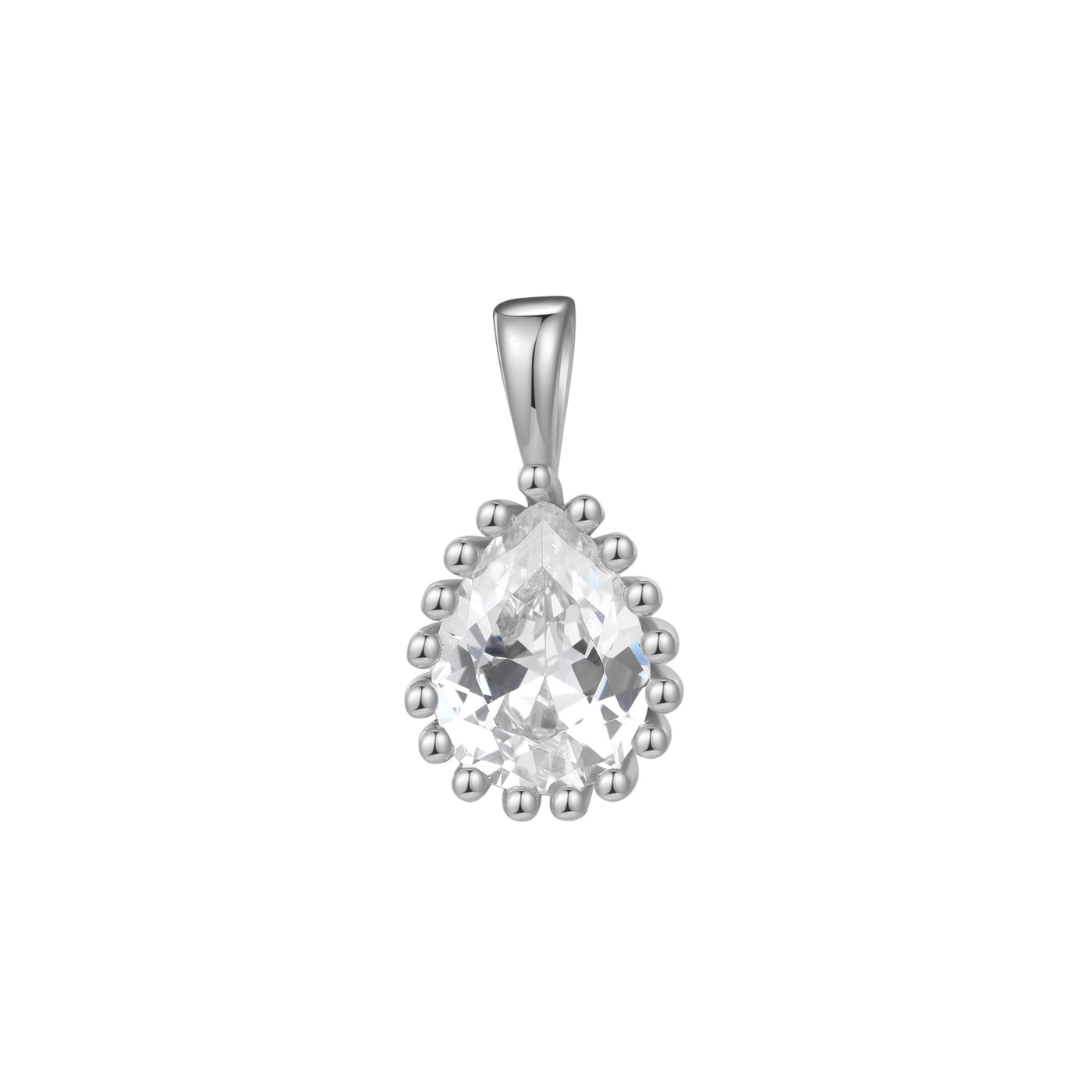 April Diamond Birthstone Necklace Sterling Silver