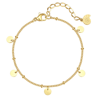 Circles Bobble Chain Bracelet Gold