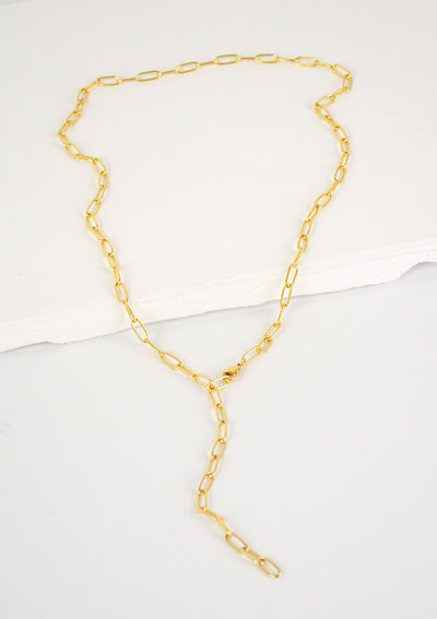 Chunky Chain Y Necklace Gold