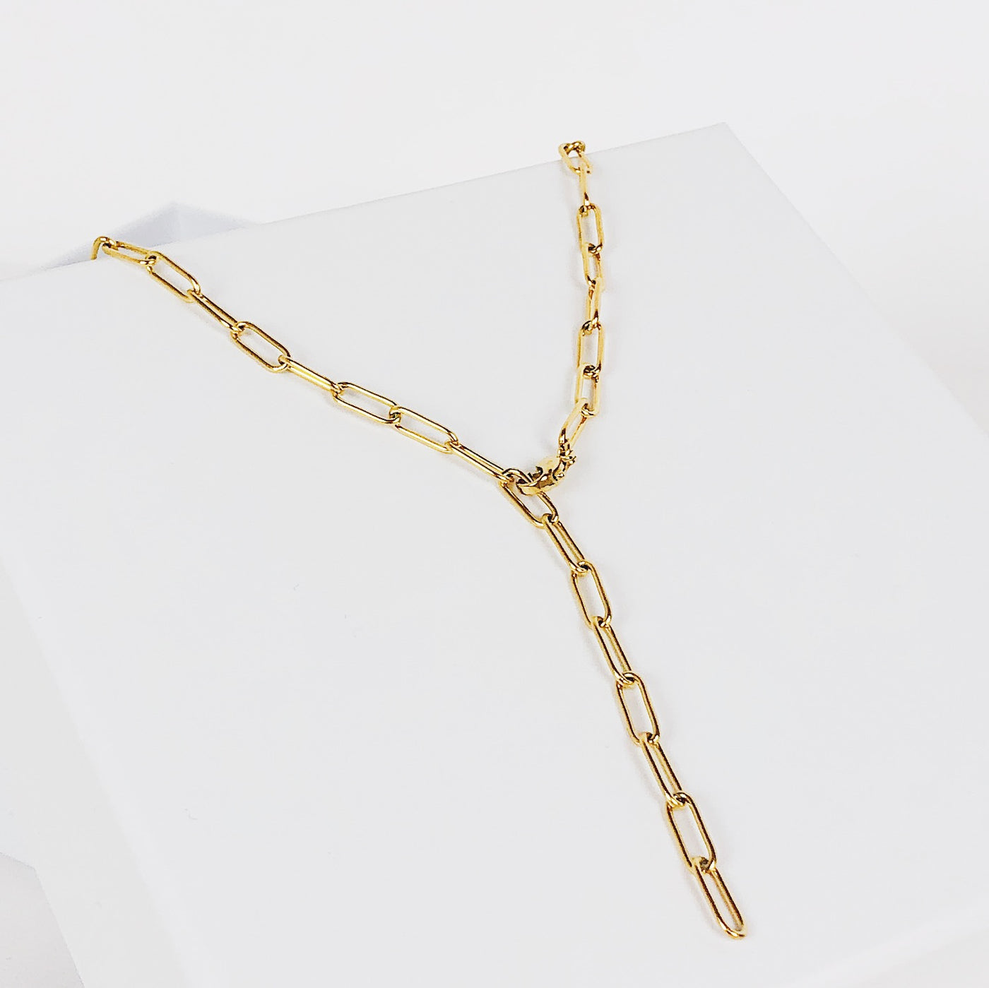 Chunky Chain Y Necklace Gold