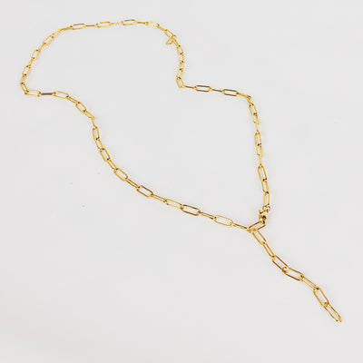 Chunky Chain Y Necklace Gold