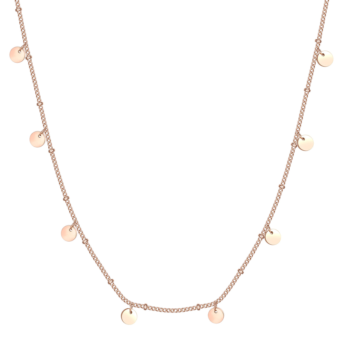 Cercles Bobble Chaîne Collier en Or Rose