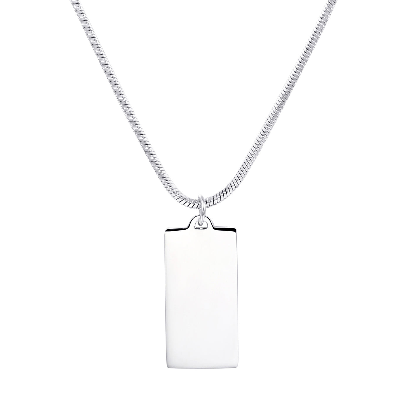 Collar de Colgante Rectangular en Plata