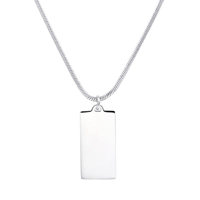 Collar de Colgante Rectangular en Plata