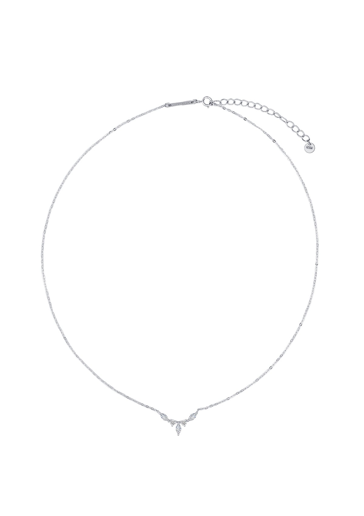 Pierre Précieuse Couronne Collier Chaîne Argent Massif