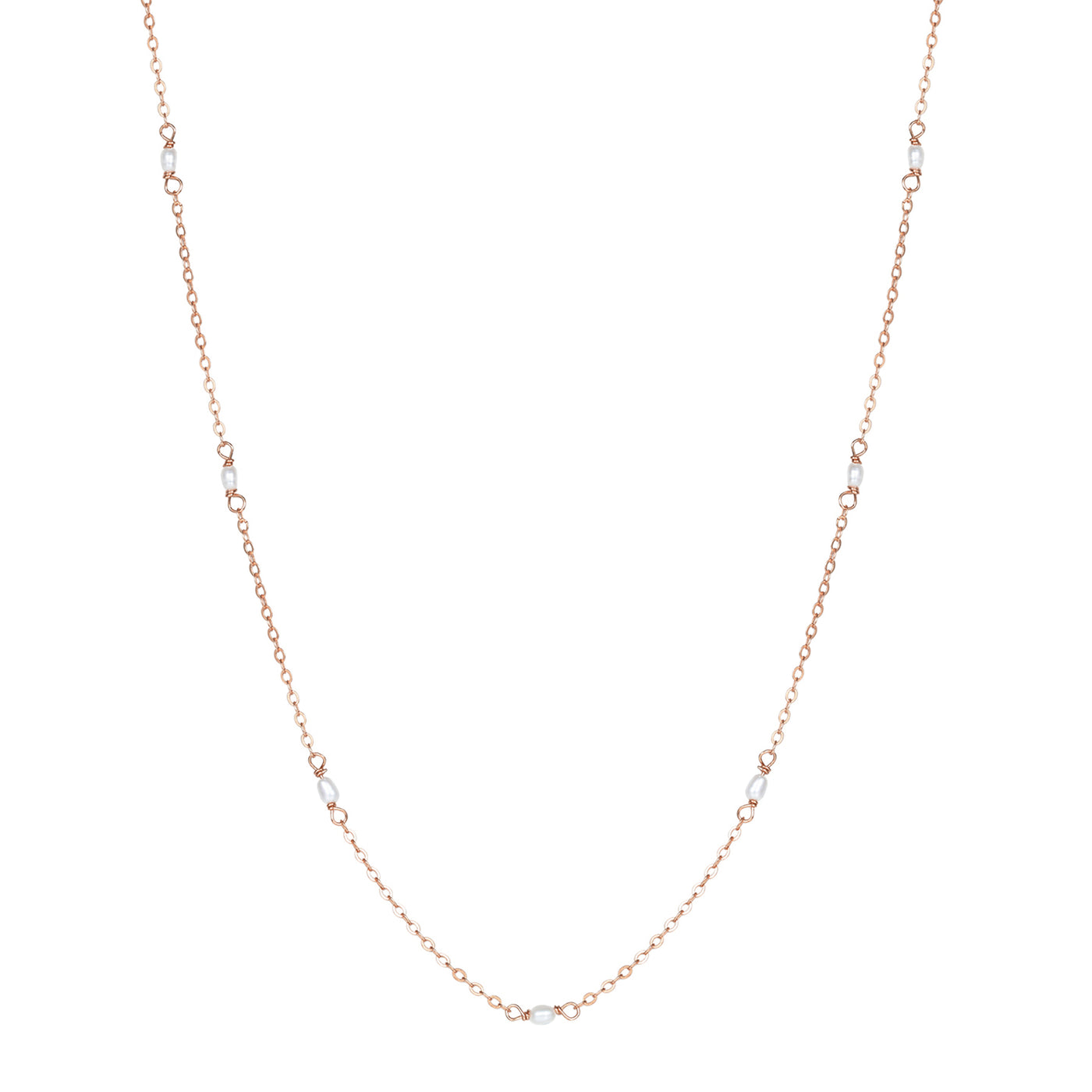 Pearl Chain Necklace Sterling Silver