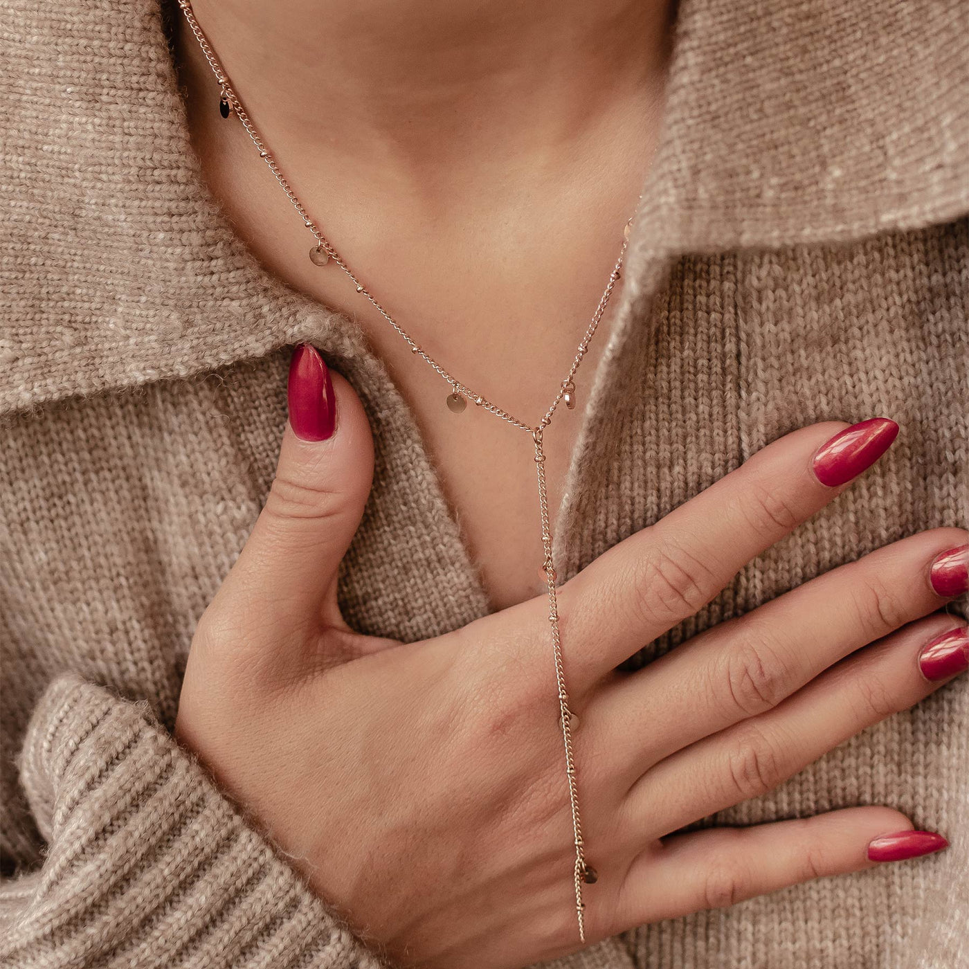 Collier Coin Y Lariat Waterproof