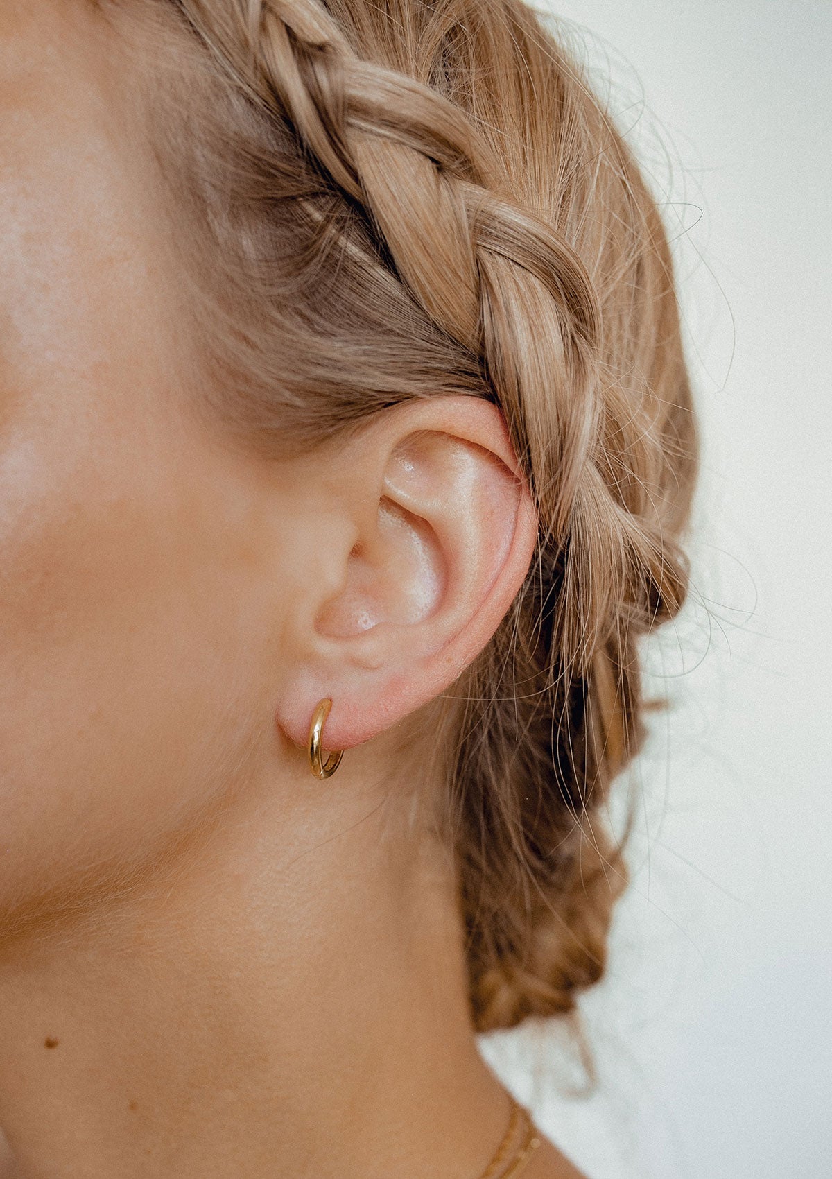 Plain Chunky Hoop Earrings Sterling Silver Gold