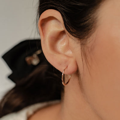 Slim Hoop Earrings Sterling Silver Gold