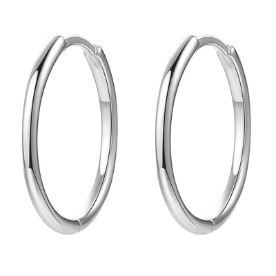 Boucles d’Oreilles Créoles Mince Sterling Argent en Or