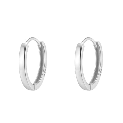 Boucles d’Oreilles Créoles Bande Classique Sterling Argent