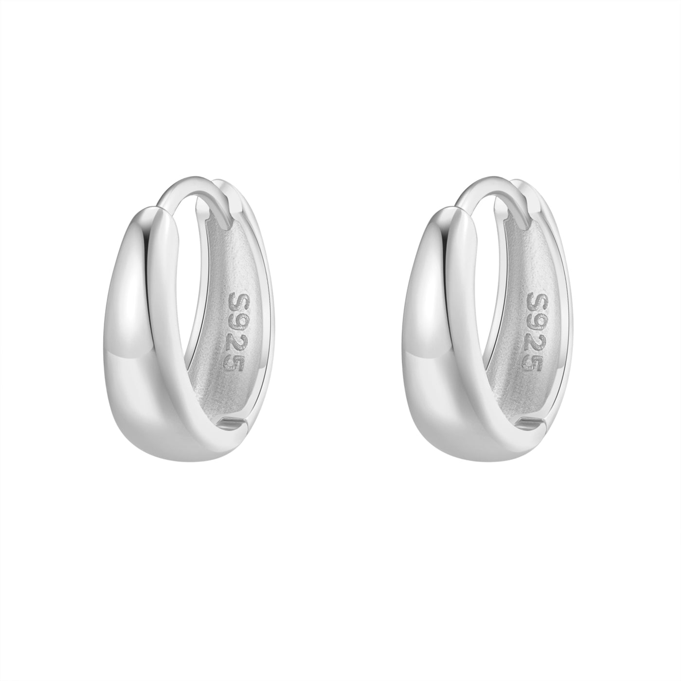 Boucles d’Oreilles Créoles Petit Dome Sterling Argent