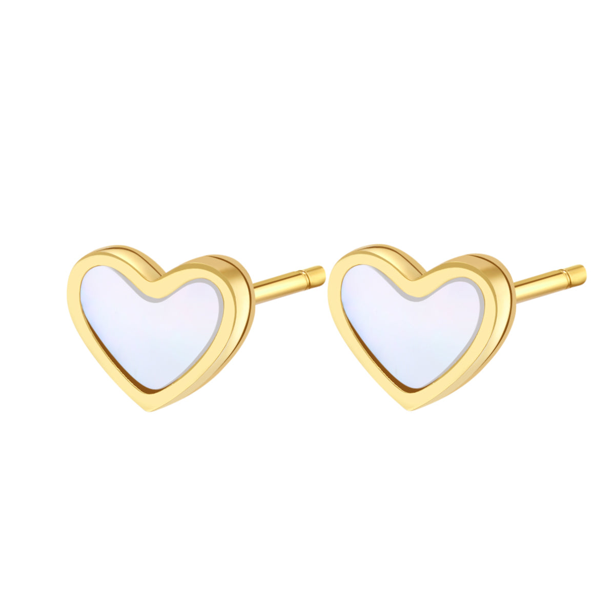 Clous d' Oreilles Coquille Coeur en Or