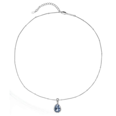 December Blue Topaz Birthstone Necklace Sterling Silver