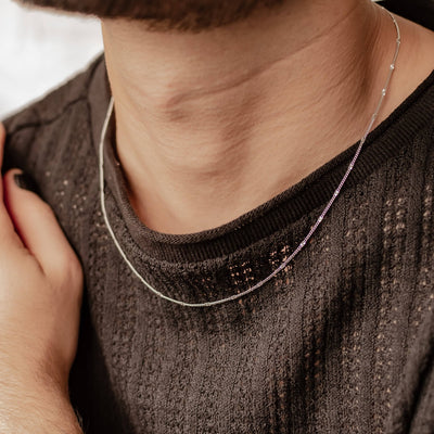 Delicate Starburst Chain Necklace Sterling Silver