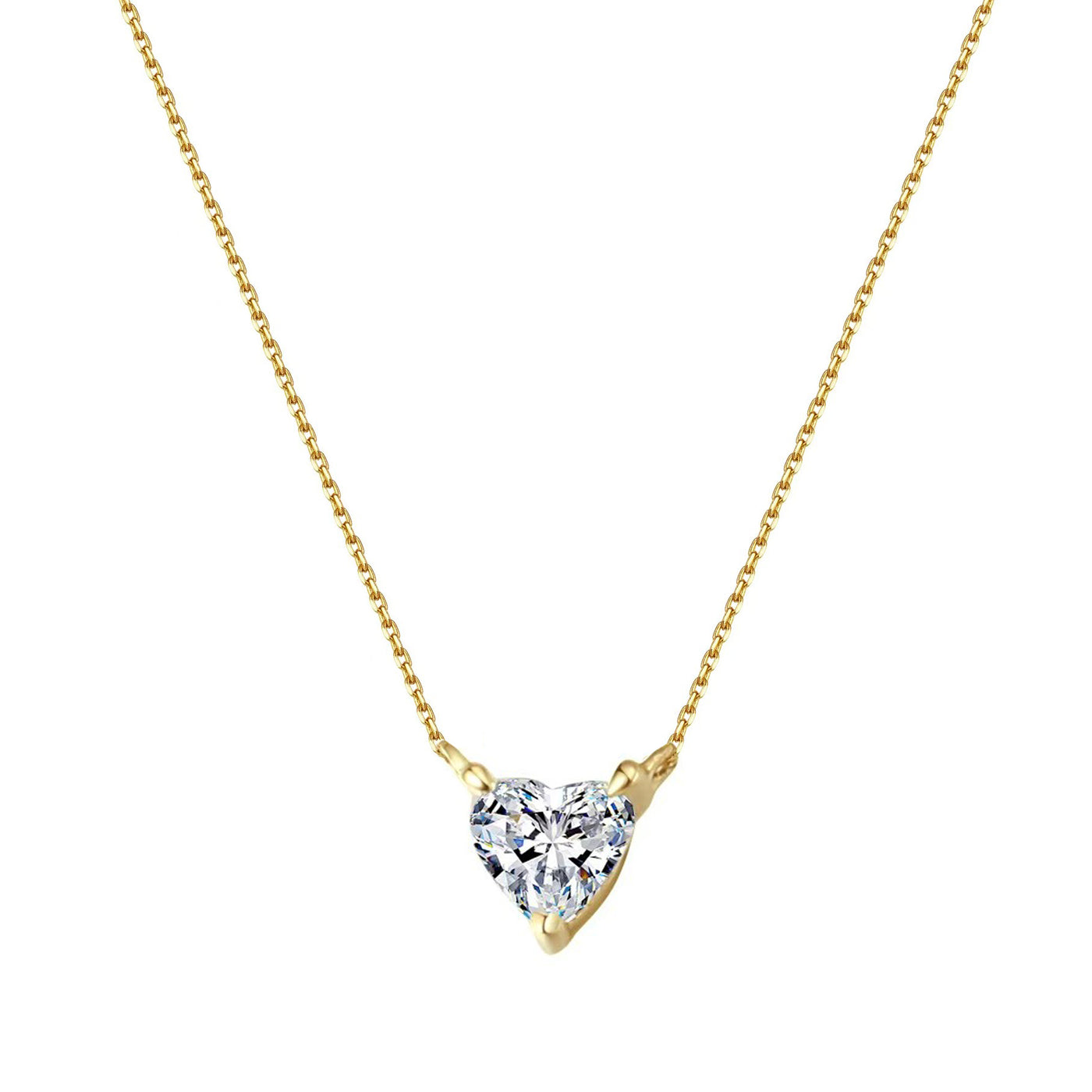 Collar Colgante Corazón Diamante Devotion Oro Macizo 14K