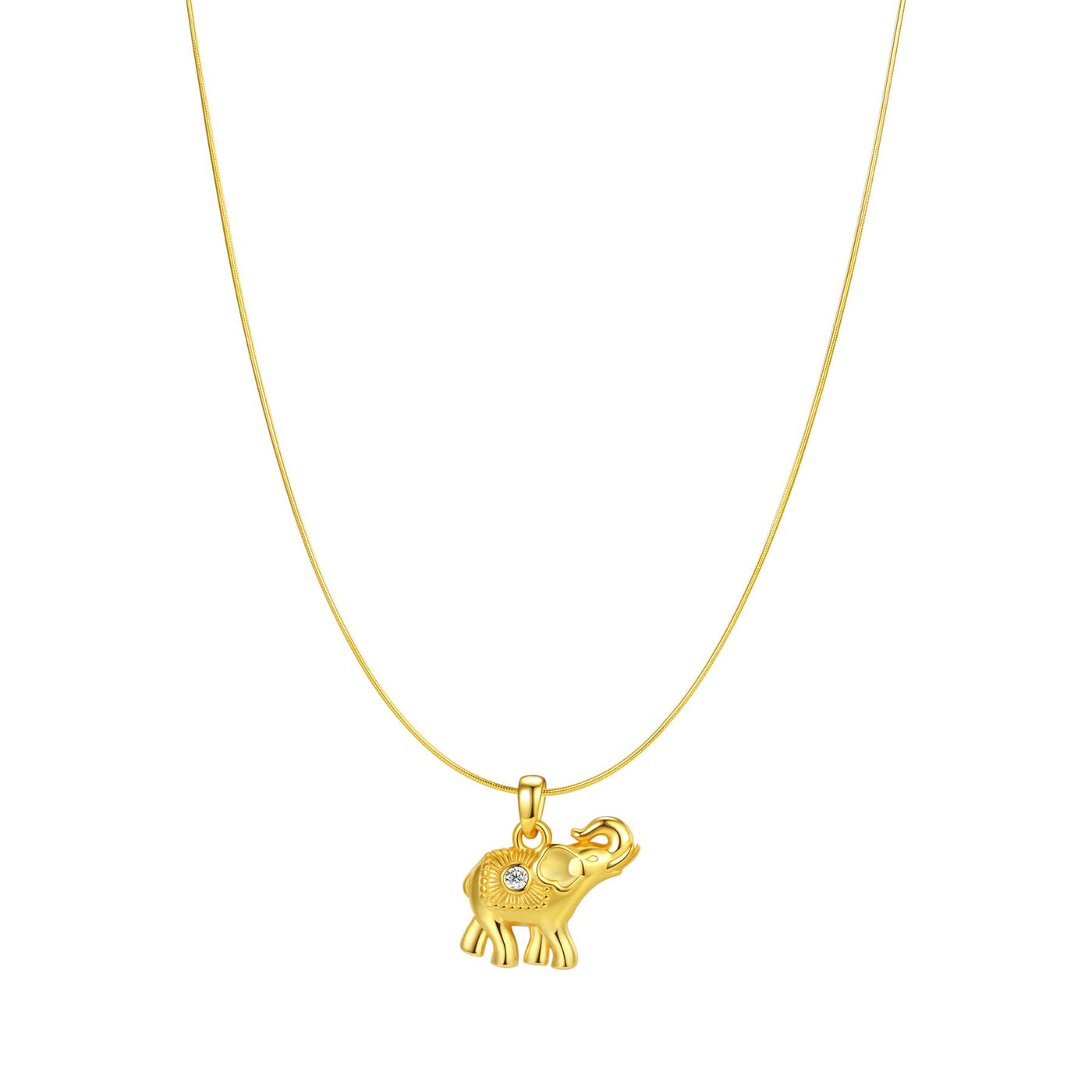 Elephant Pendant Necklace for Success Sterling Silver