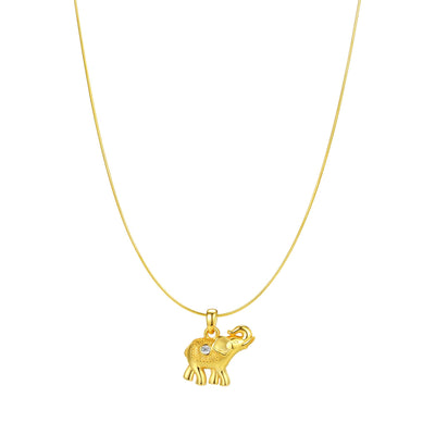 Elephant Pendant Necklace for Success Sterling Silver