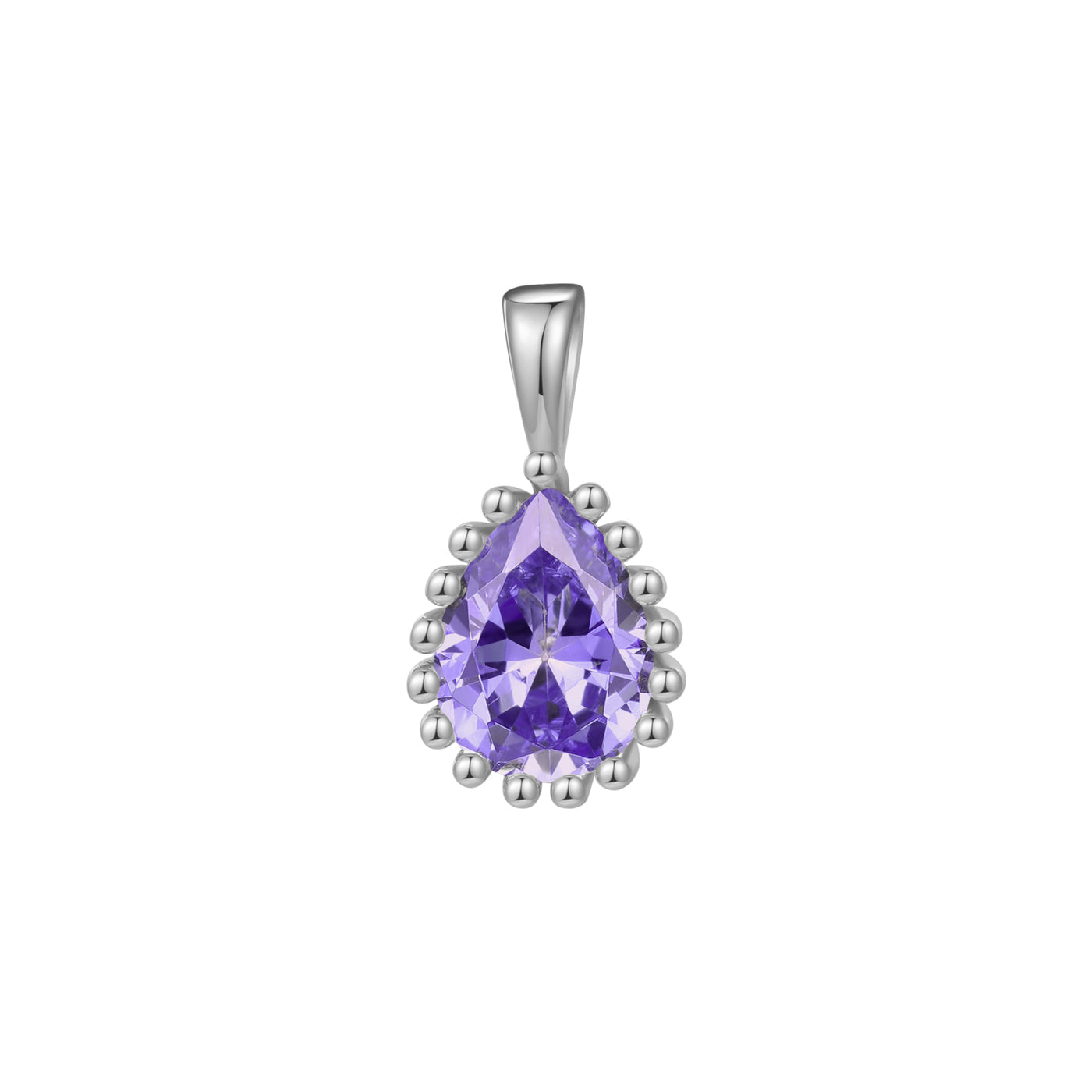 February Amethyst Birthstone Necklace Sterling Silver