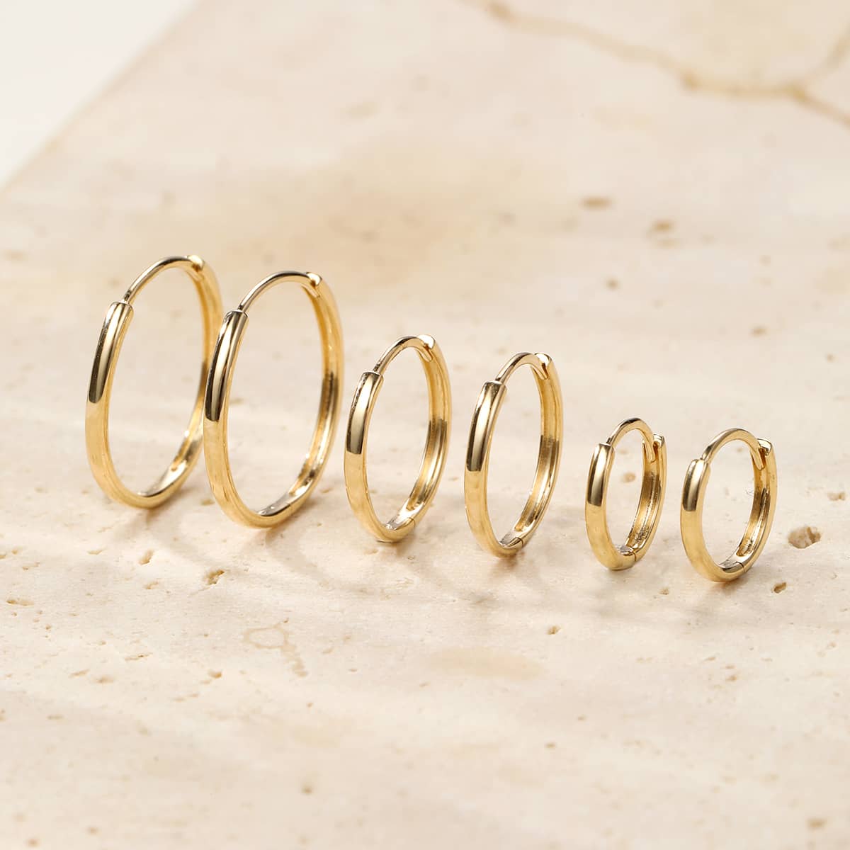 Flare Hoop Earrings 14K