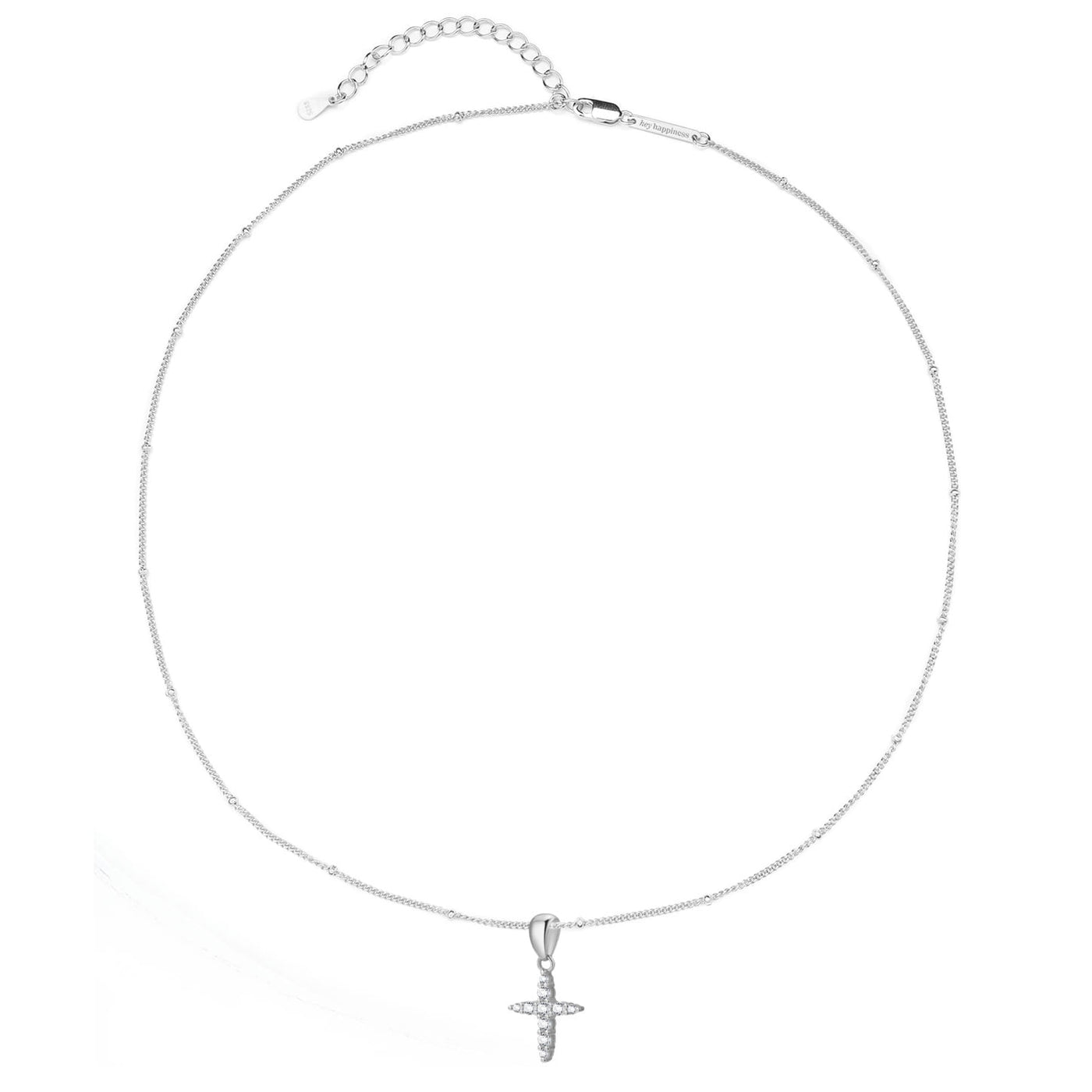 Gemstone Cross Pendant Necklace Sterling Silver