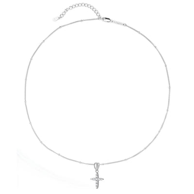 Gemstone Cross Pendant Necklace Sterling Silver