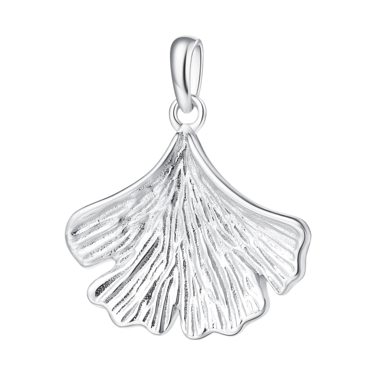 Collar Colgante Hoja de Ginkgo Plata de Ley 925