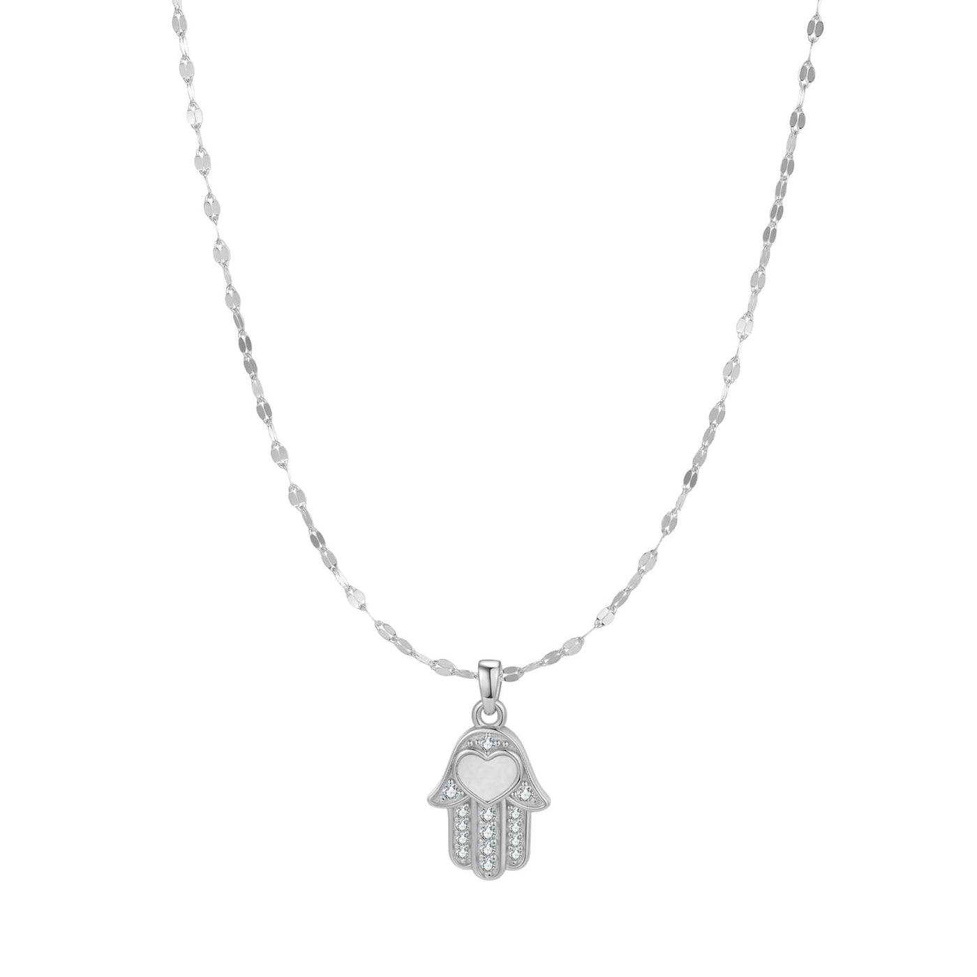 Collier Pendentif Protection Mains Jamsa Sterling Argent