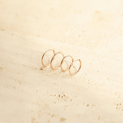 Slim Hoop Earrings Set Sterling Silver