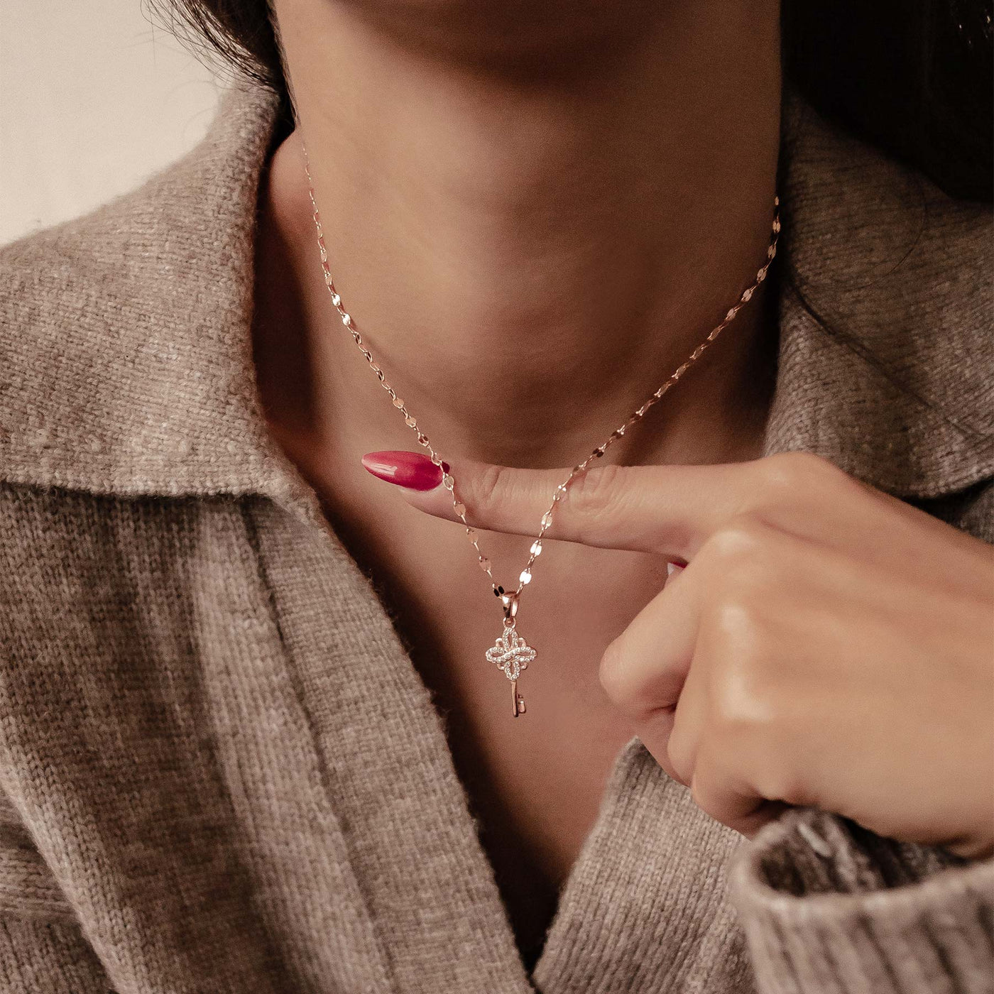 Key Pendant Necklace for New Beginnings Sterling Silver