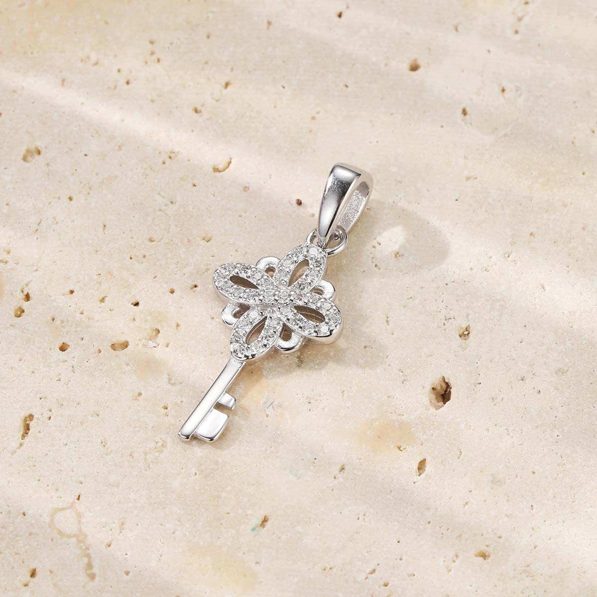 Key Pendant Necklace for New Beginnings Sterling Silver