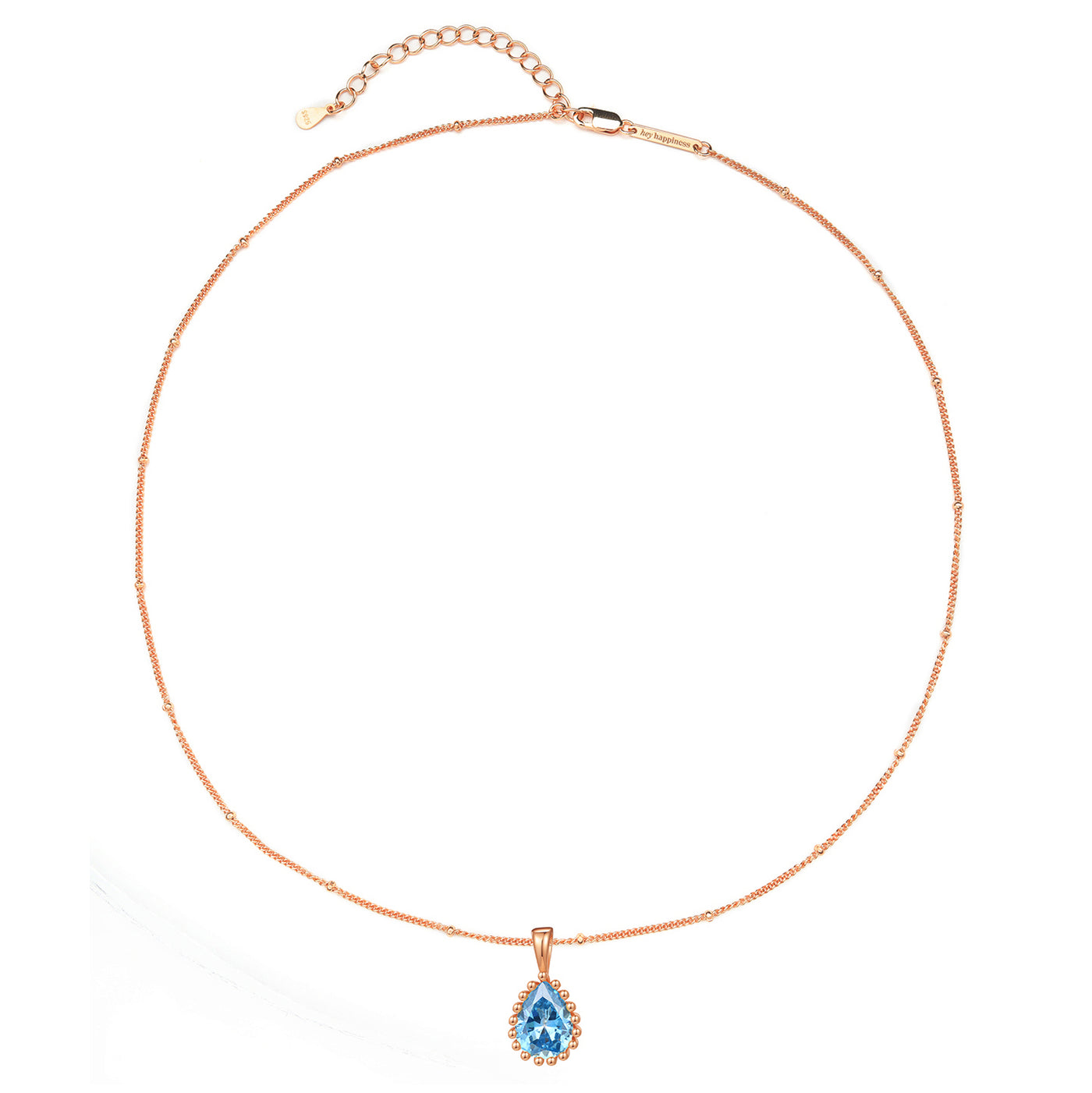 Collier Pierre de Naissance Mars Aigue-marine Sterling Argent