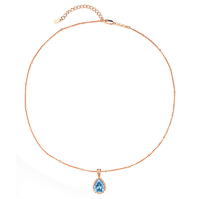 Collier Pierre de Naissance Mars Aigue-marine Sterling Argent