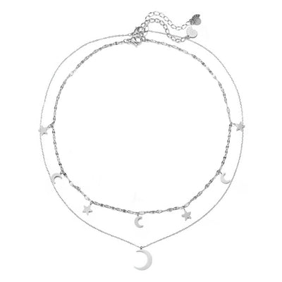 Moon and Star Jewelry Necklace Set Waterproof