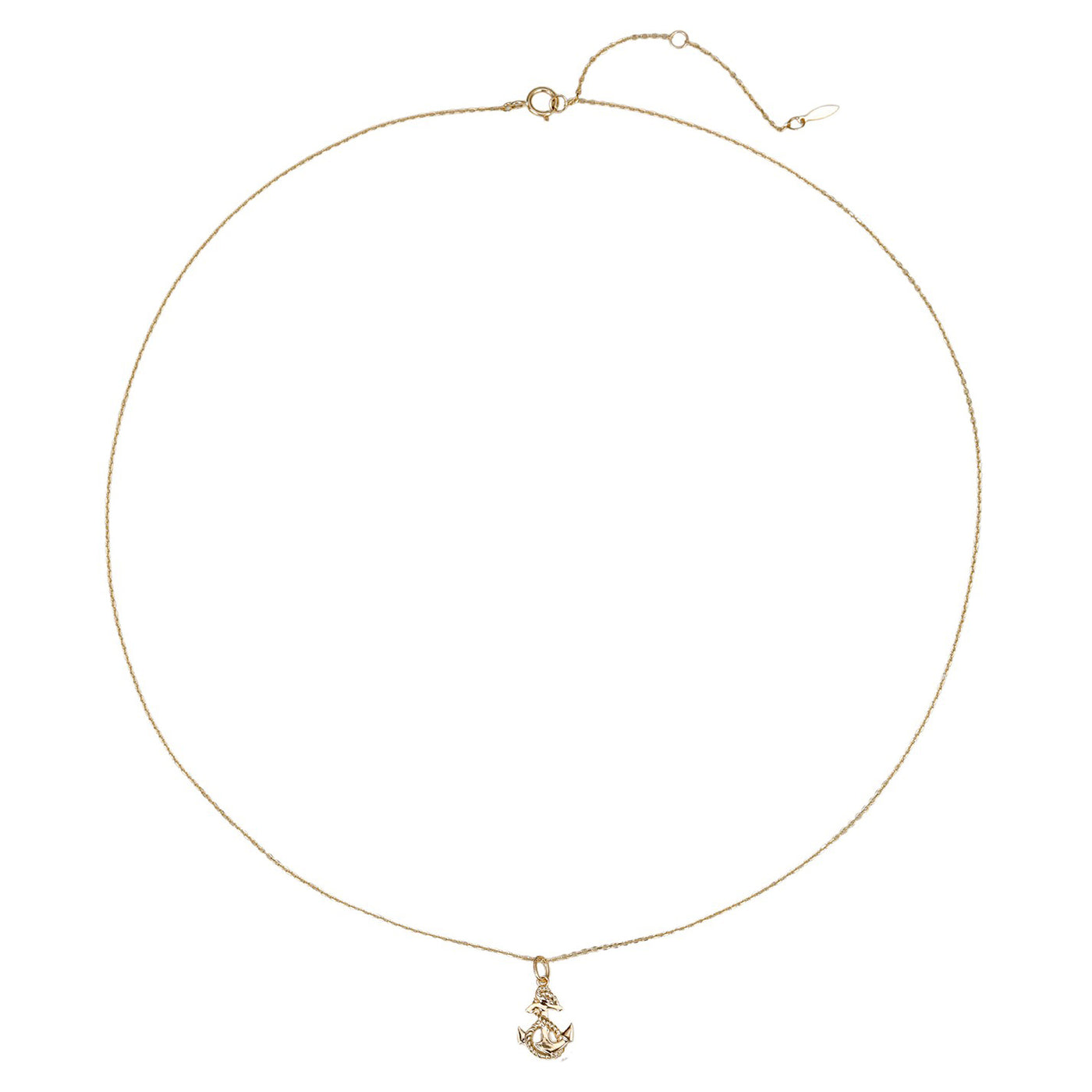 Nautical Anchor Pendant Necklace 14K Gold