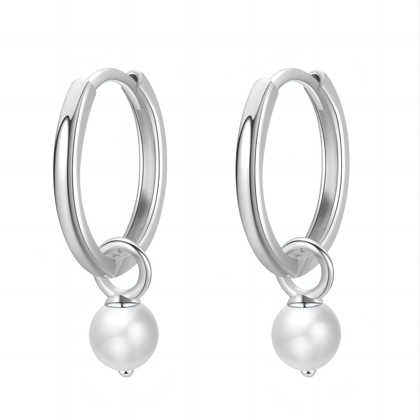 New Beginnings Pearl Hoop Earrings 14K Gold