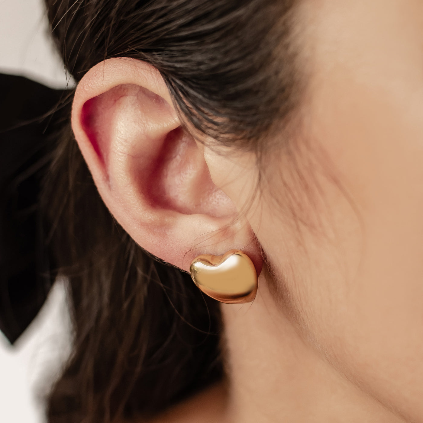 Clous d'Oreille Oversized Coeur Waterproof