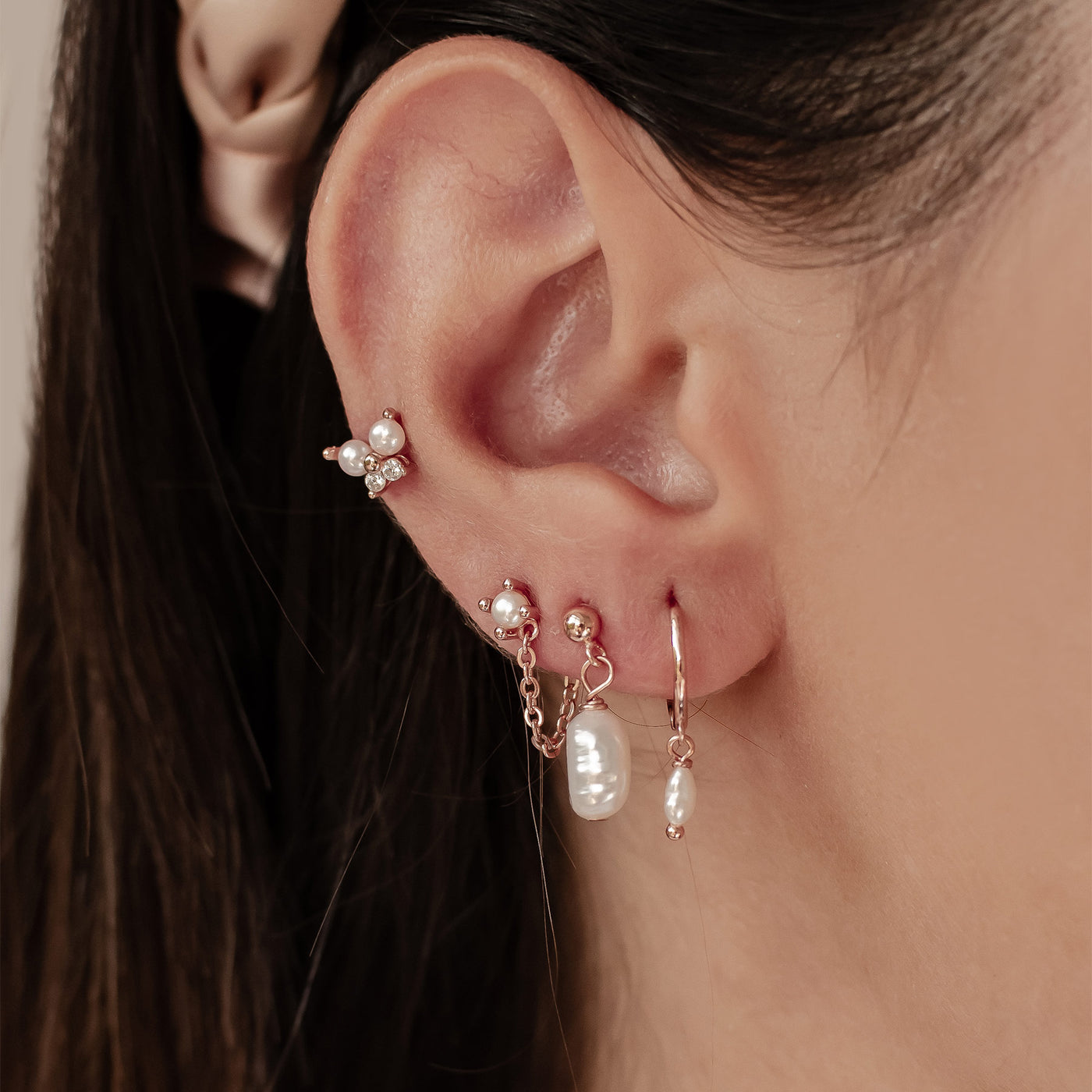 Set Pendientes Perlas