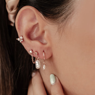 Set Pendientes Perlas