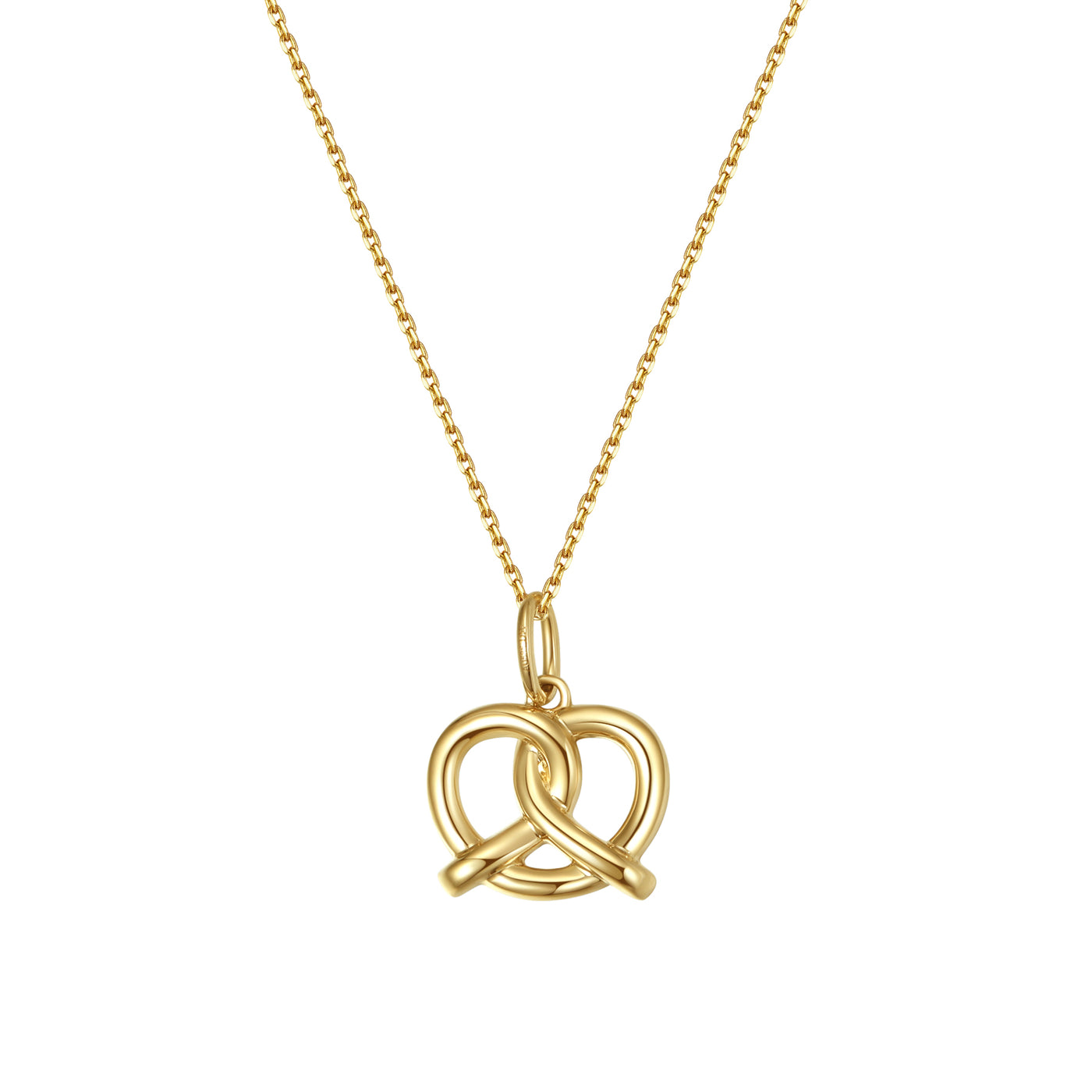 Playful Pretzel Pendant Necklace 14K Gold