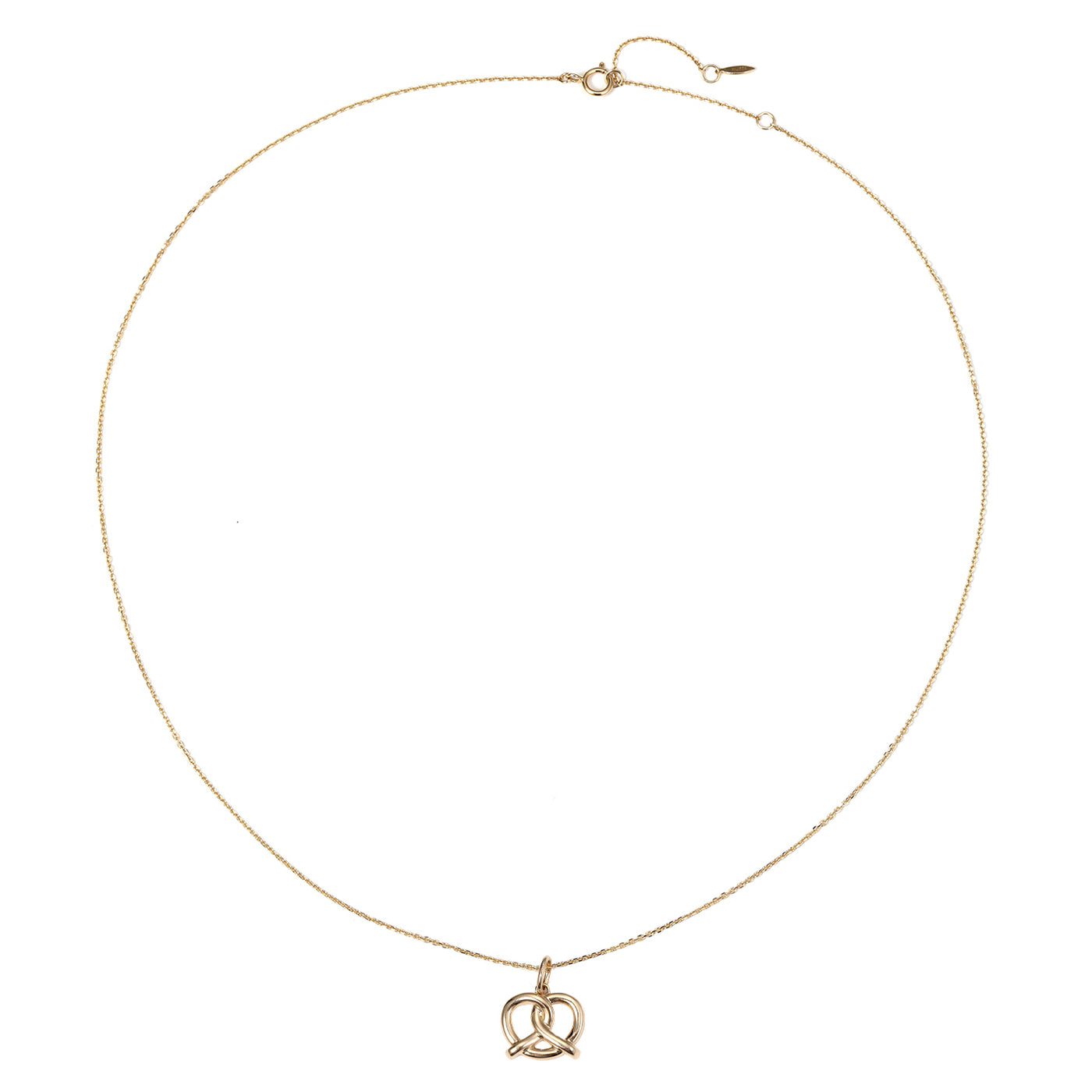 Playful Pretzel Pendant Necklace 14K Gold