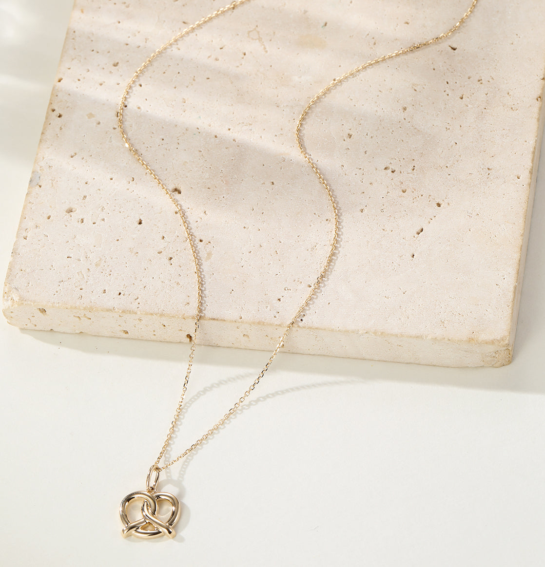 Playful Pretzel Pendant Necklace 14K Gold