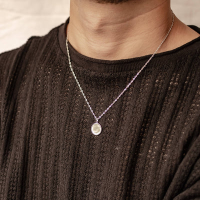 Collier Pendentif Ronde Sterling Argent