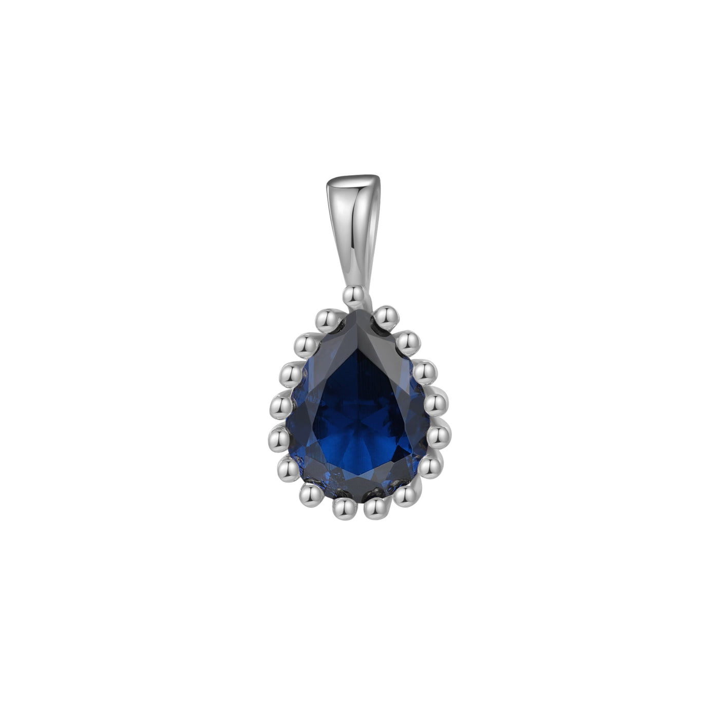 September Sapphire Birthstone Necklace Sterling Silver