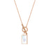 Collier Pendentif Coquille Rectangle T-Barre Chaîne en Or Rose