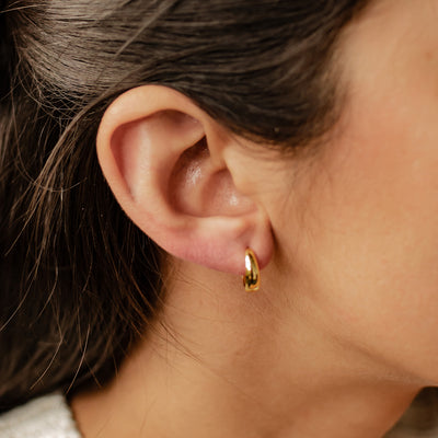 Small Dome Hoop Earrings Sterling Silver