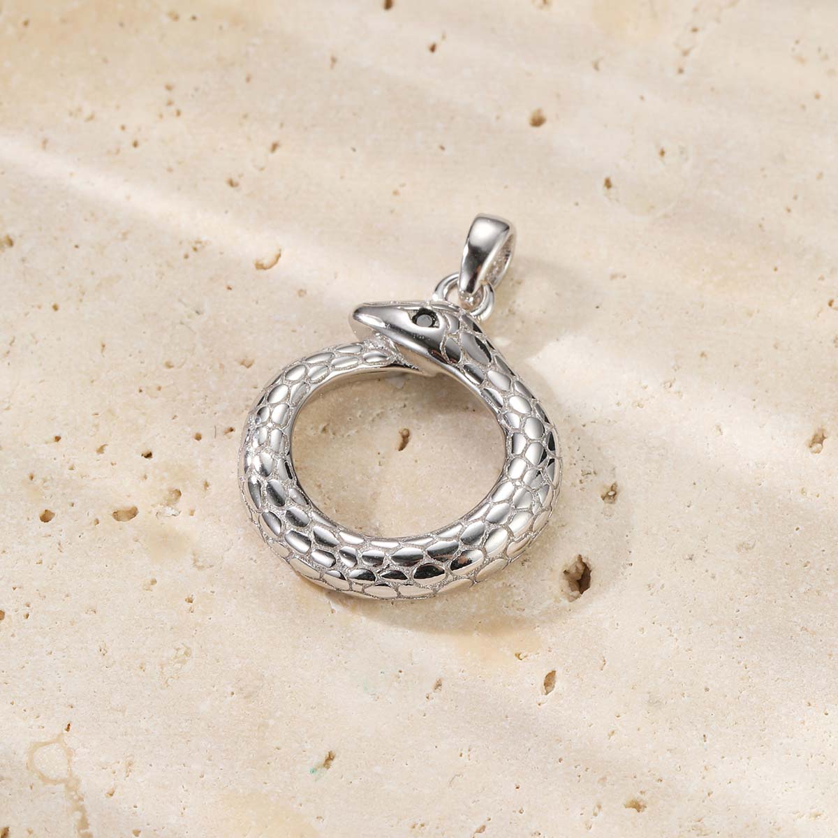 Snake Ouroboros Pendant Necklace for Renewal Sterling Silver