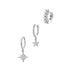 Ensemble Tendance Superposition Boucles d'Oreilles Empilables Etoile Sterling Argent